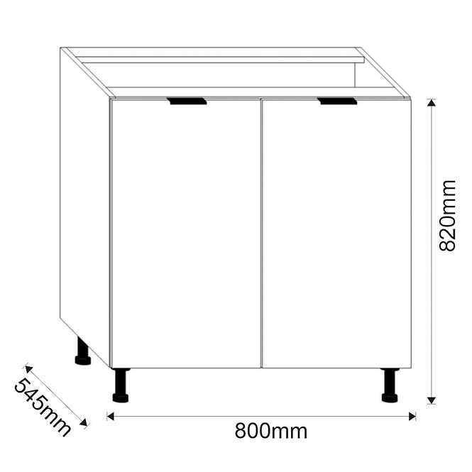 Küchenschrank LOFT II D80 Graphit