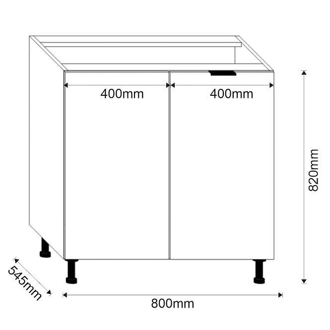 Küchenschrank LOFT II D80 Graphit