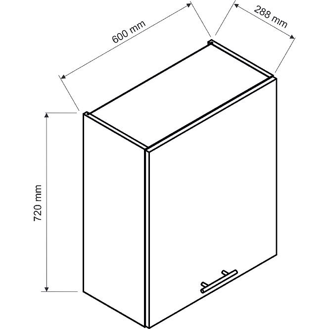 Küchenschrank Isabel W60 P/L Aschgrau/Artisan