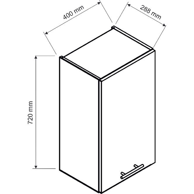 Küchenschrank Isabel W40 P/L Aschgrau/Artisan