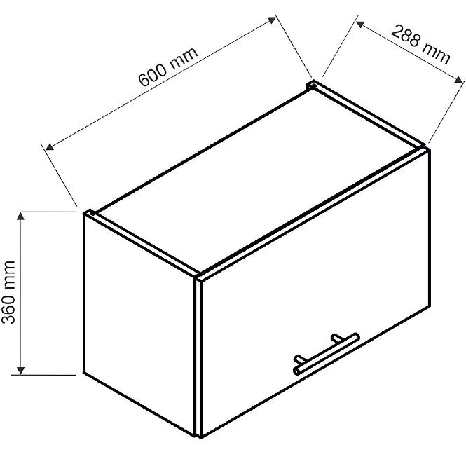 Küchenschrank Anika W60 OKGR Graphit/Graphit