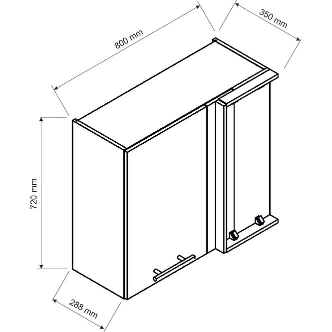 Küchenschrank Anika WNP P/L Graphit/Graphit