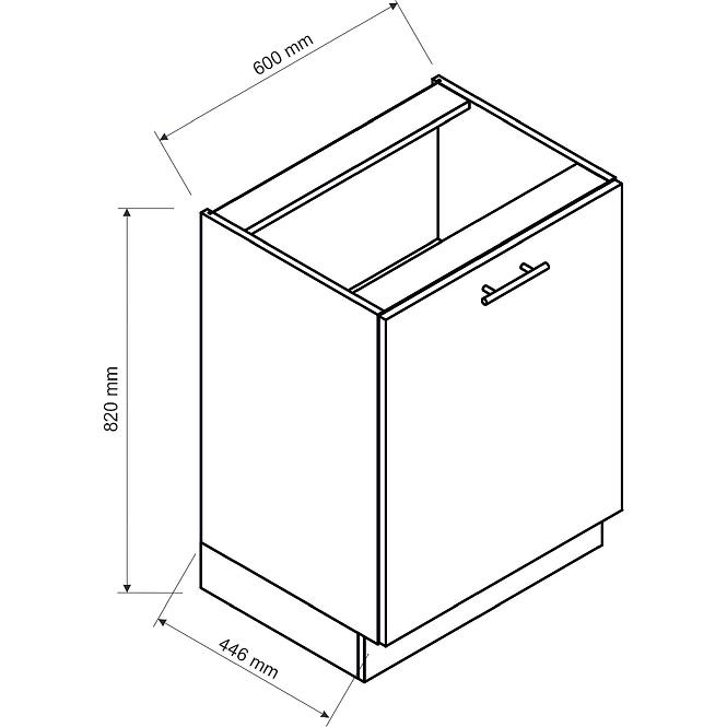 Küchenschrank Isabel D60 P/L Schwarz/Artisan