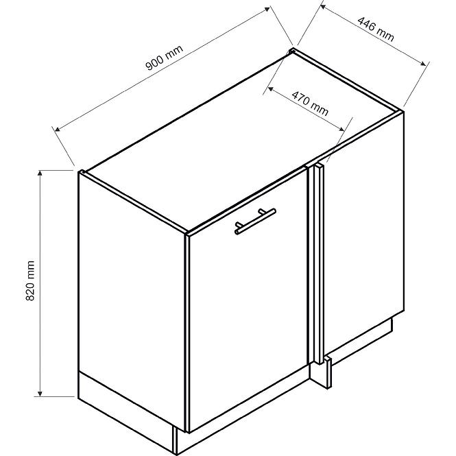 Küchenschrank Anika DNP P/L Graphit/Graphit