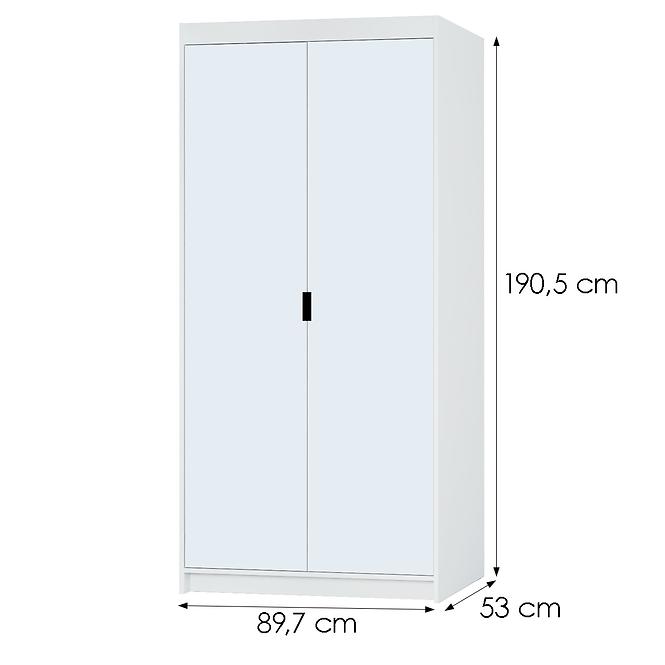 Schrank Elena 2D Weiß/Spiegel 