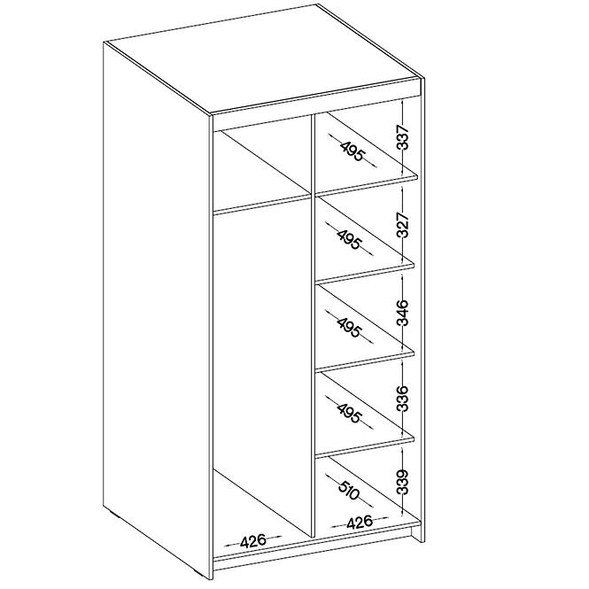 Schrank Elena 2D Weiß/Spiegel 