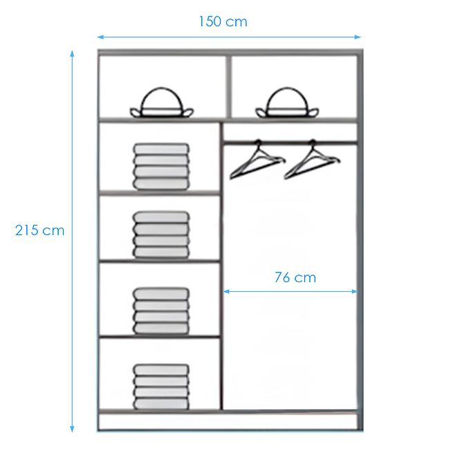 Schrank Molto ML-150 Artisan/Schwarz