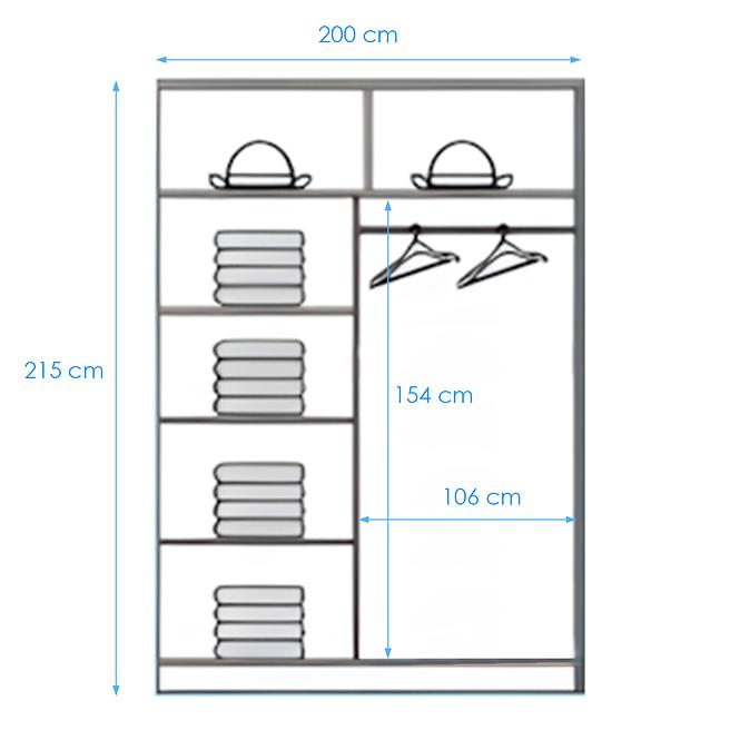 Schrank Molto ML-200 Artisan/Schwarz