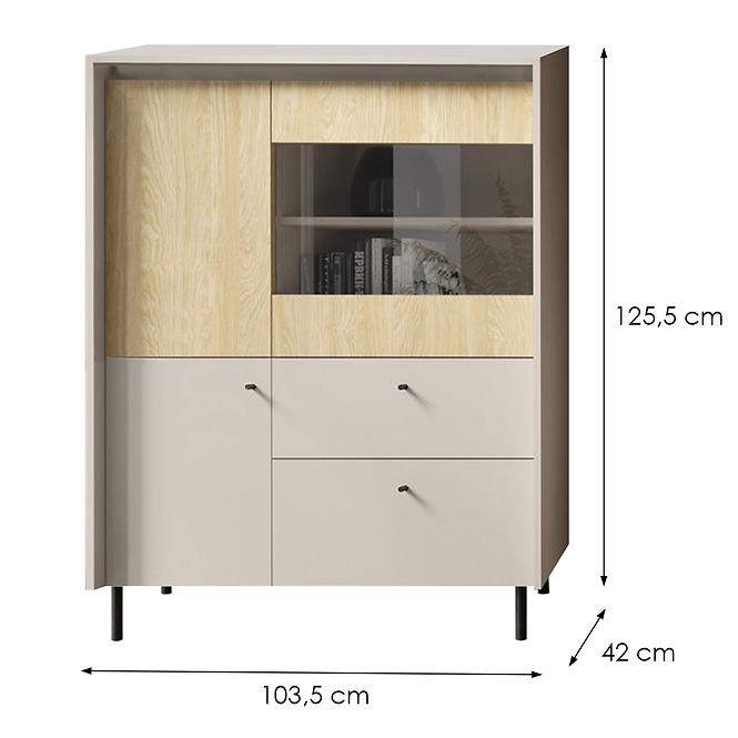 Kommode Malta MA2 3D2S Beige/Eiche