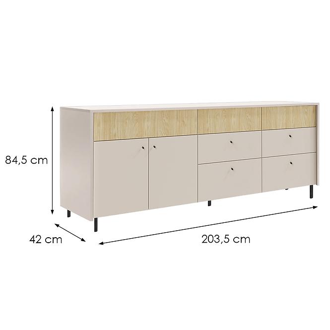 Kommode Malta MA5 2D4S Beige/Eiche