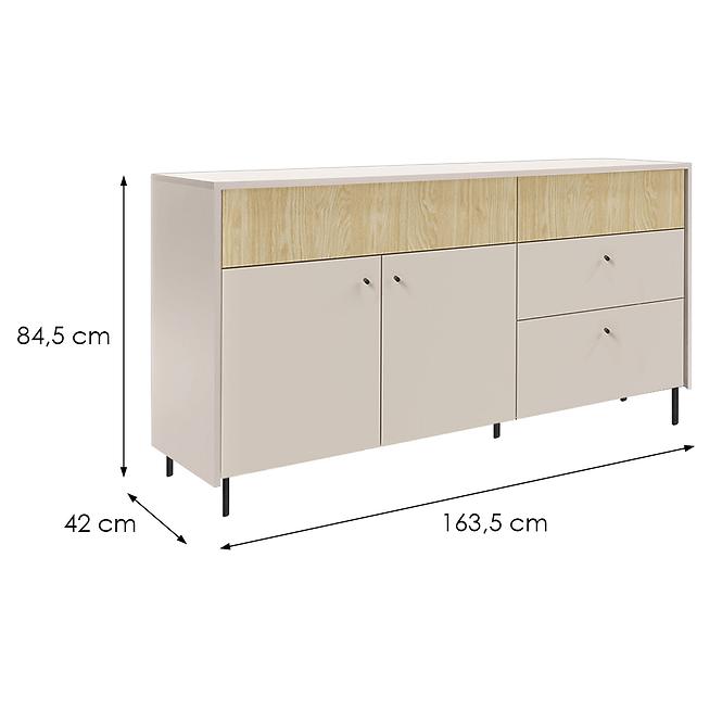 Kommode Malta MA6 2D2S Beige/Eiche