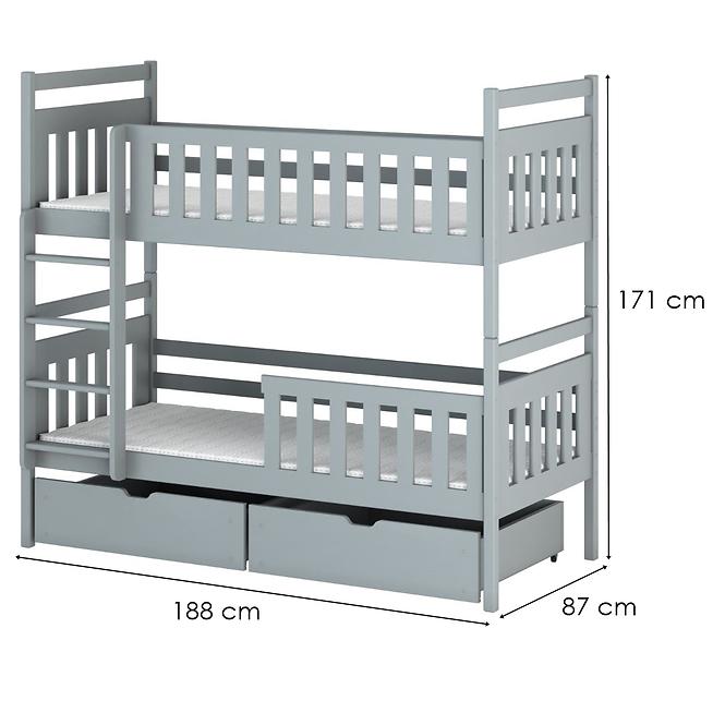 Bett Monika 80x180 Grey