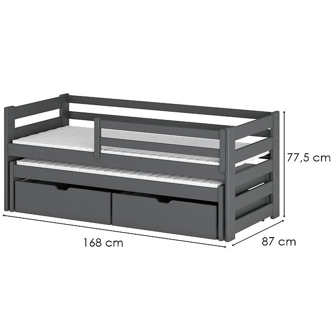 Bett Senso 80x160 Graphite