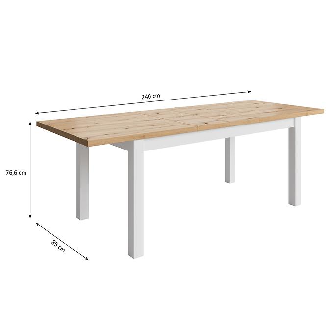 Tisch Agat 160+2x40 Artisan/Weiß