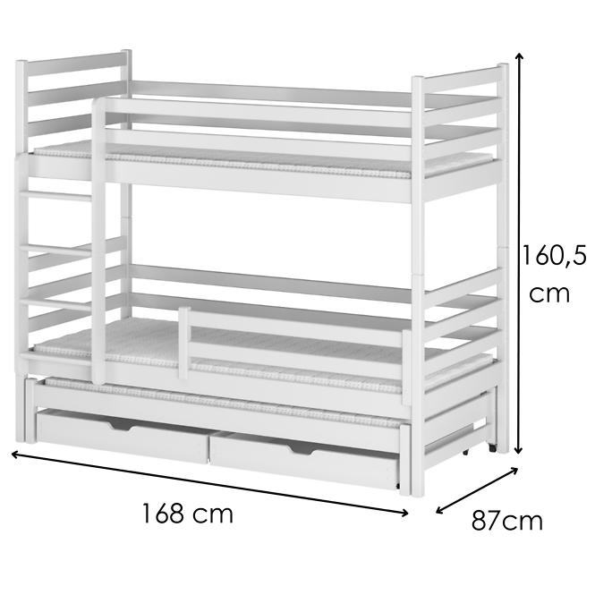 Bett Luk 80x160 White