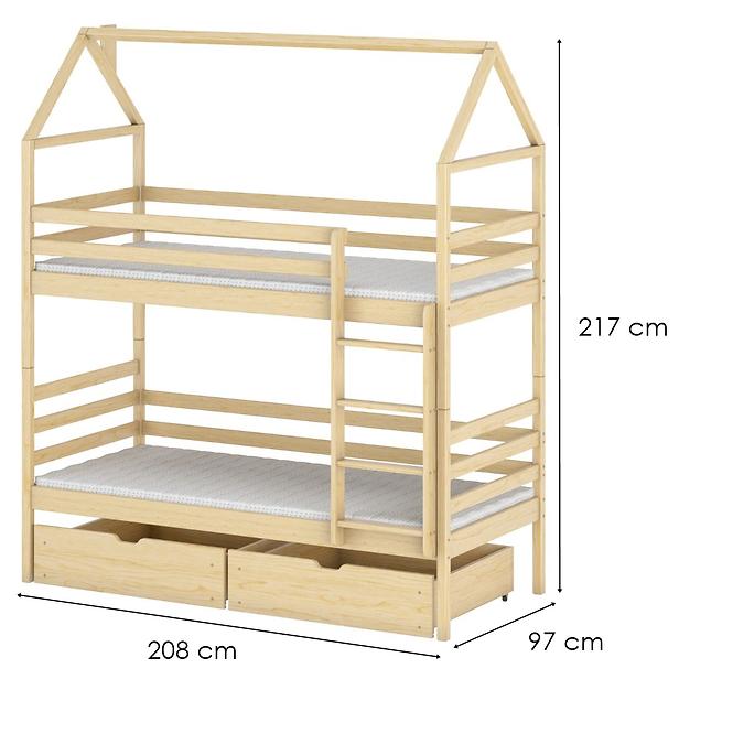 Cottage-Bett Alex 90x200 Pine