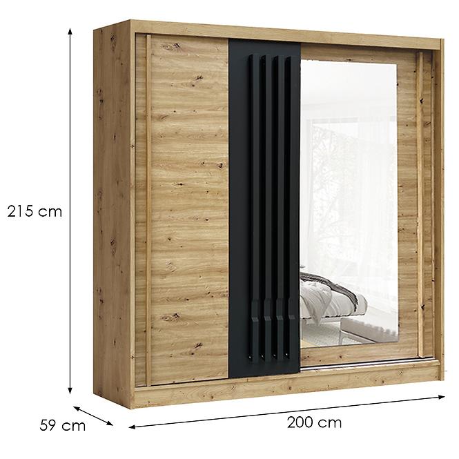 Schrank Avantgarde AV-5-200 Artisan/Lamellen Graphit