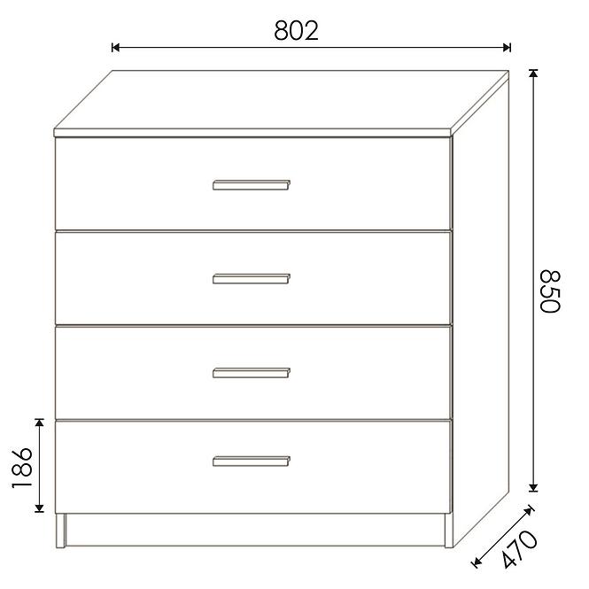 Kommode DUO 4S Eiche Wotan