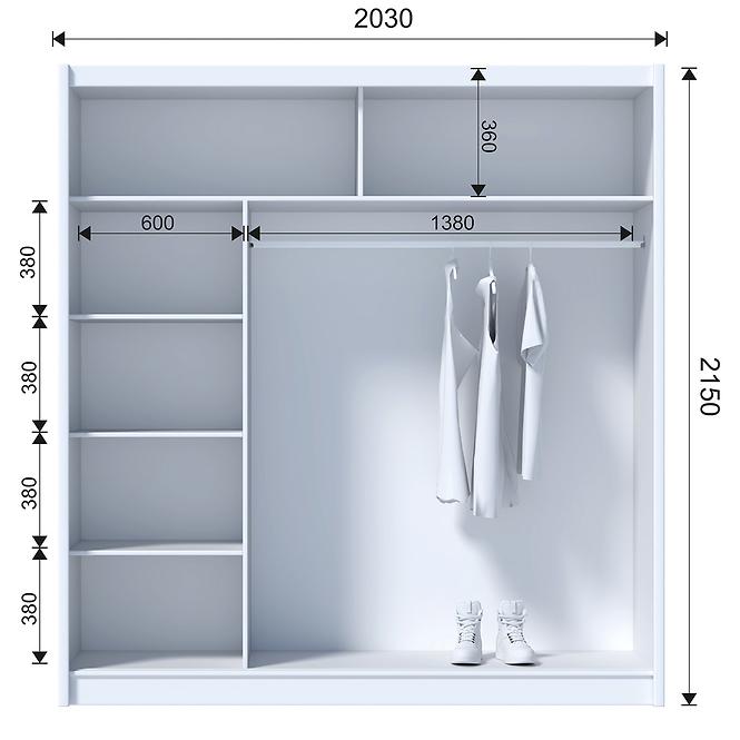 Schrank Ladder 203 Weiß/Lamellen Eiche Craft