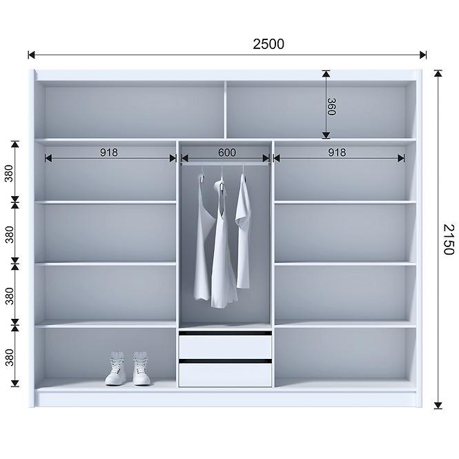 Schrank Ladder 250 Schwarz/Lamellen Eiche Craft