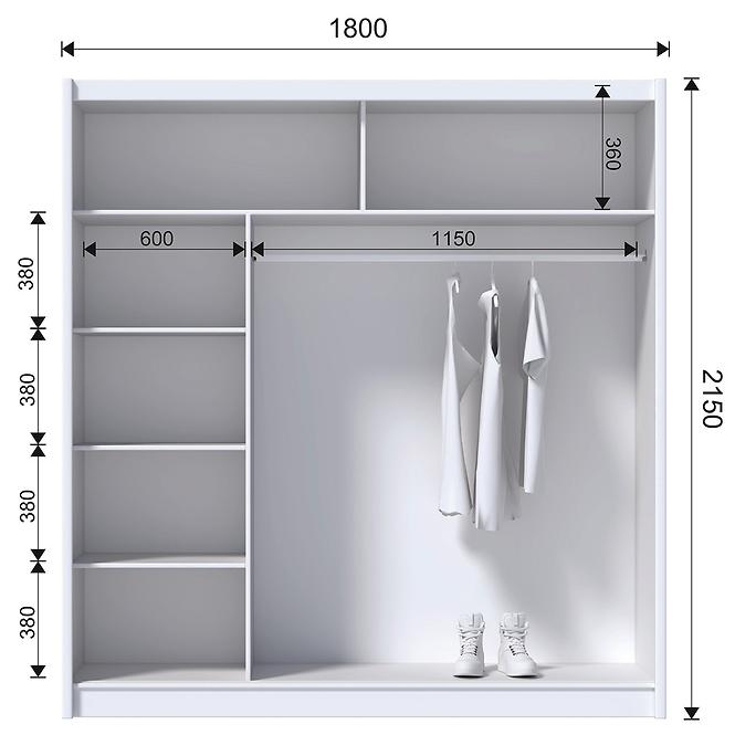 Schrank POP 180 Weiß/Sonoma