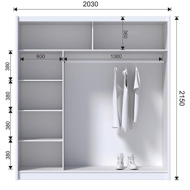 Schrank DUO 203 Weiß/Beton