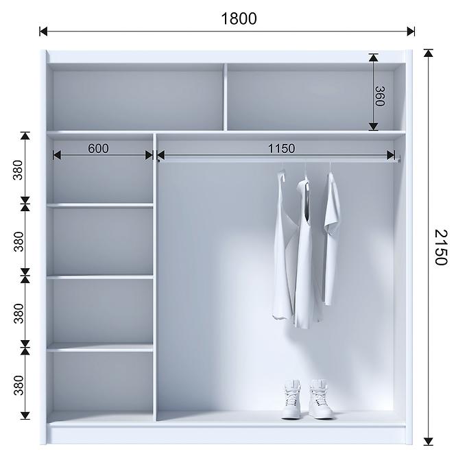 Schrank Multi 180 Craft/Schwarz