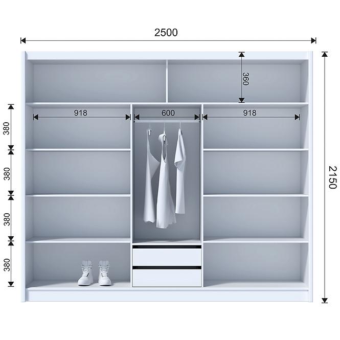 Schrank Multi 250 Craft/Schwarz