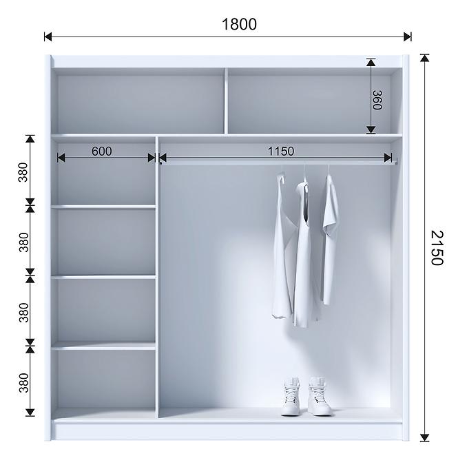 Schrank ART 180 Weiß/Artisan