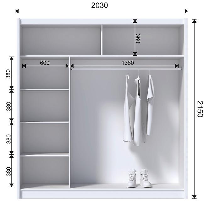 Schrank Stone 203 Weiß/Beton