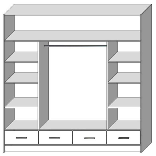 Schrank Sophie 200 Craft/Schwarz