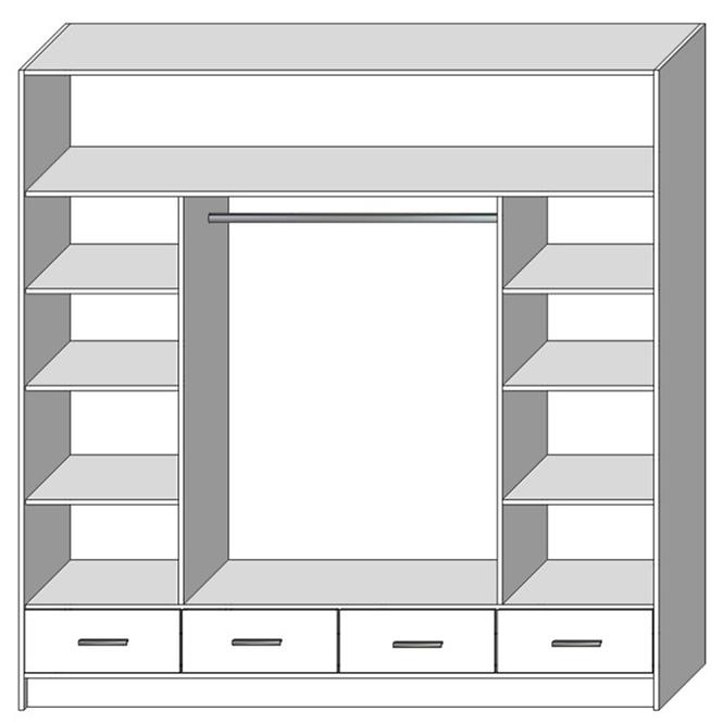 Schrank Sophie 200 Weiß