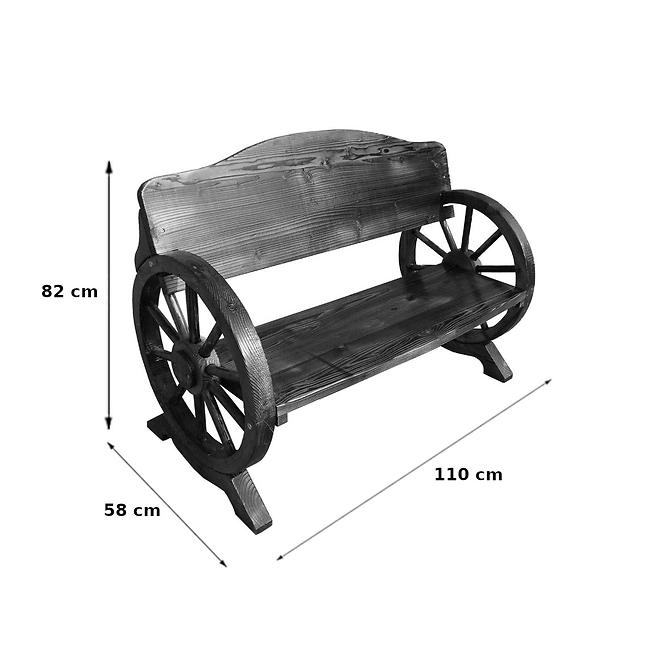 Gartenbank aus Holz mit Rückenlehne 110X58X82