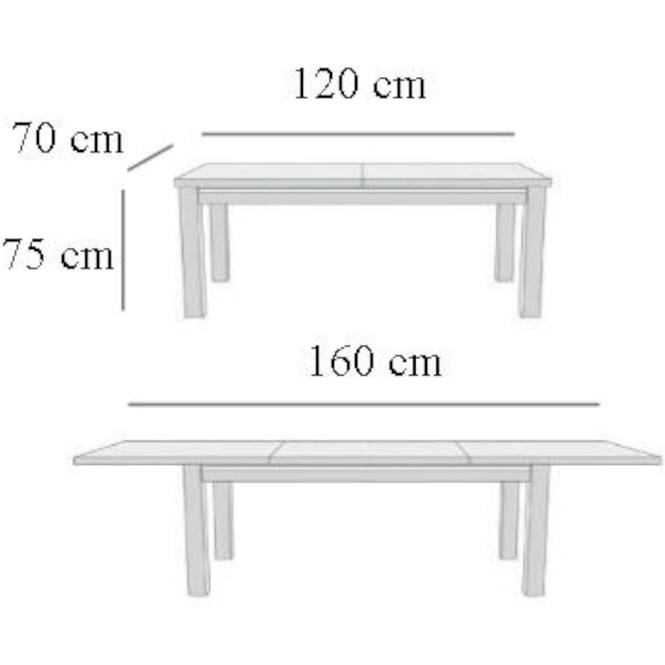 Tisch 120x70+40 Nuß