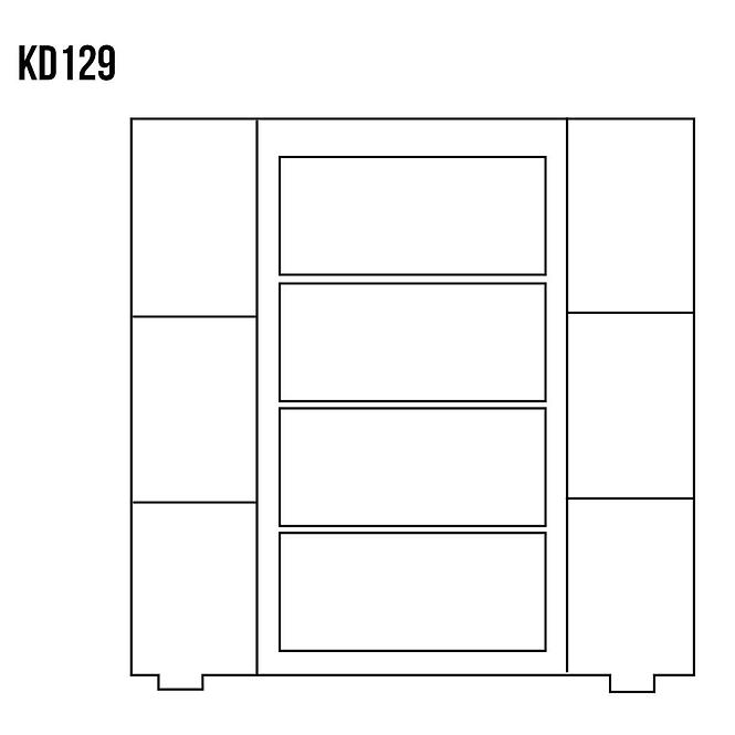 Kommode aus Kiefernholz KD129 Roh