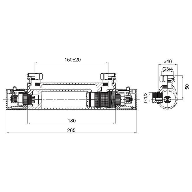 Thermostatische Duscharmatur Wand Chrom Varese