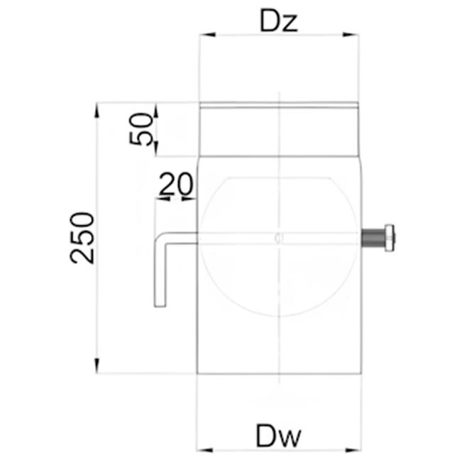 Rauchrohr mit Klappe SZK120-BERTR09