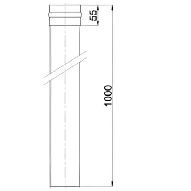 Rohr gerade  RP80/1000 SPNP01