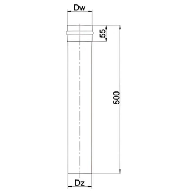 Rohr gerade RP80/500SPNP02