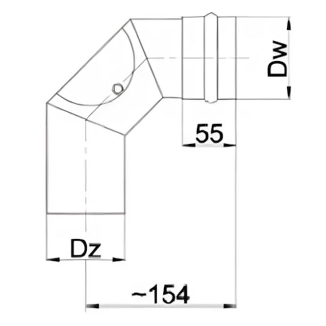 Bogen für Rauchrohr, fest  KSR80/90 SPNP07