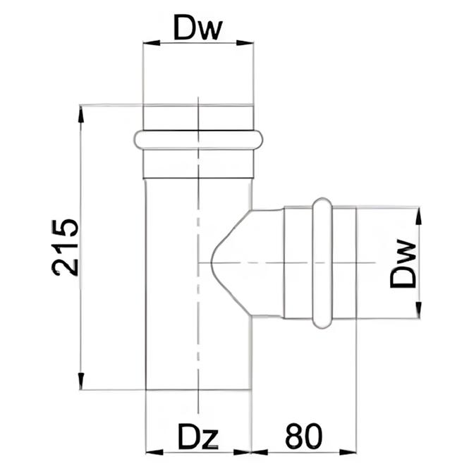 T-Stück TR80/90 SPNP08