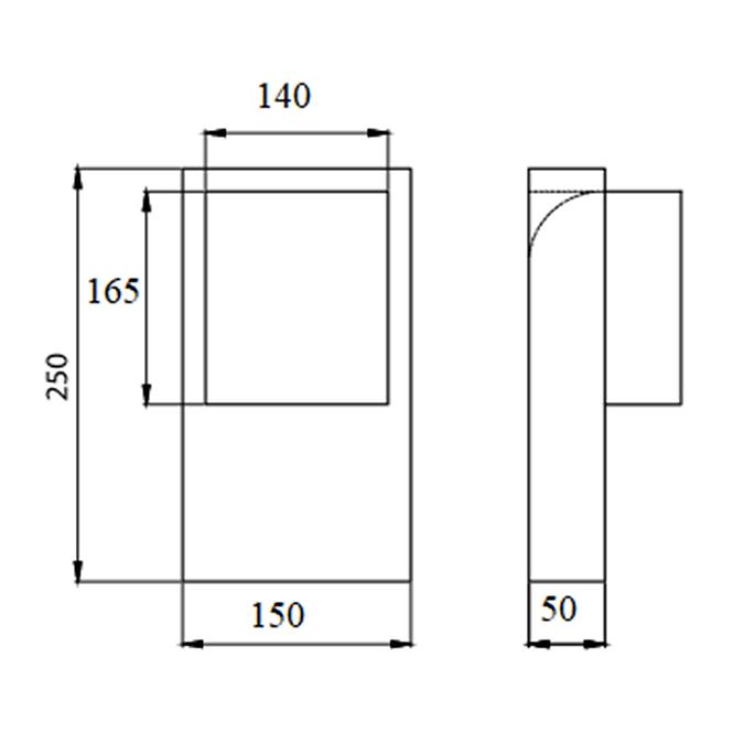 Vierkantrohr Reduktion 150x50 K2 DPP17