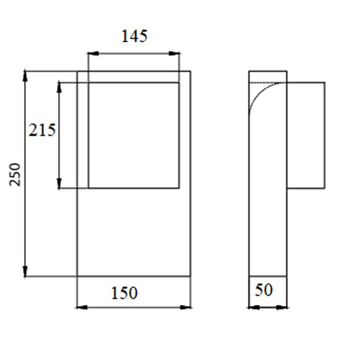 Vierkantrohr Reduktion 150x50 K3 DPP17