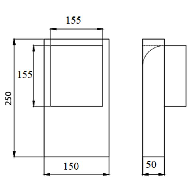 Vierkantrohr Reduktion150x50 K4 DPP17