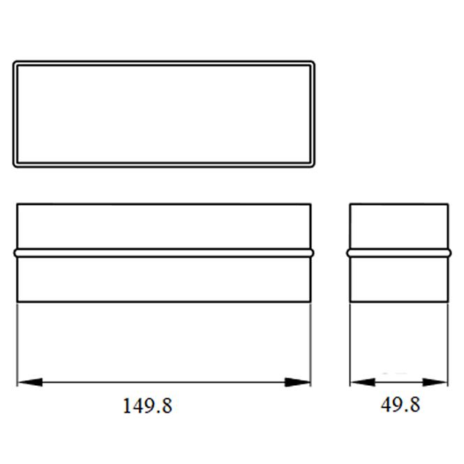 Verbindungsstück eckig 150x50 DPP18