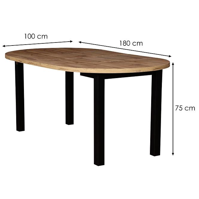 Tisch St-55 100+2x40 wotan/schwarz