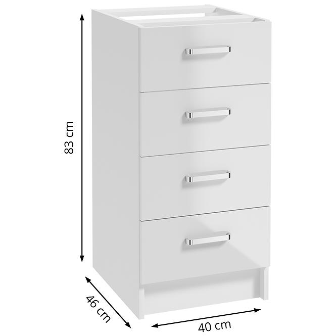 Küchenschrank Arosa B40 0D4S weiß