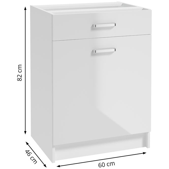 Küchenschrank Arosa B60 1D1S weiß