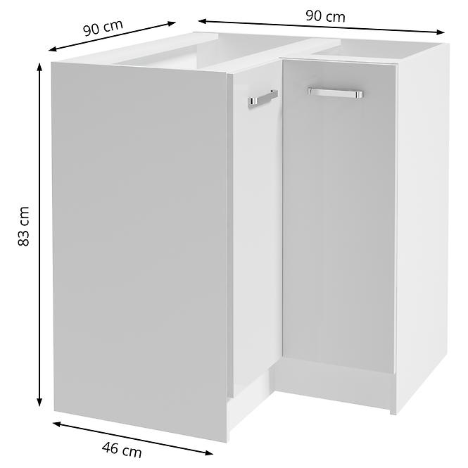 Eckküchenschrank Arosa B90 2D0S weiß