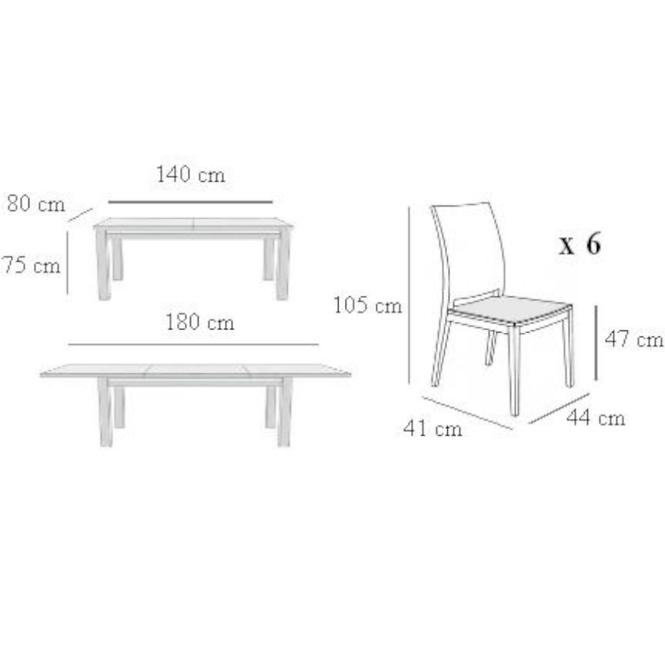 Esszimmer Set Aga 1+6 braun